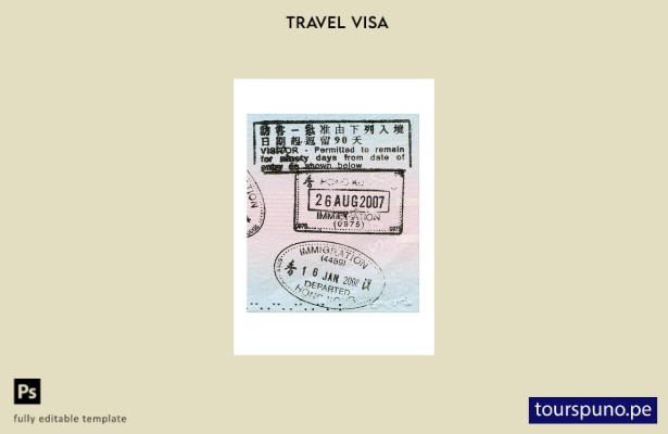 listo para imprimir plantilla de sellos de visa de Hong Kong